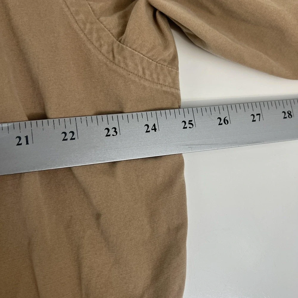Vintage Polo Ralph Lauren Shirt XL Beige Twill Long Sleeve 1/2 Zip Military - Picture 14 of 16